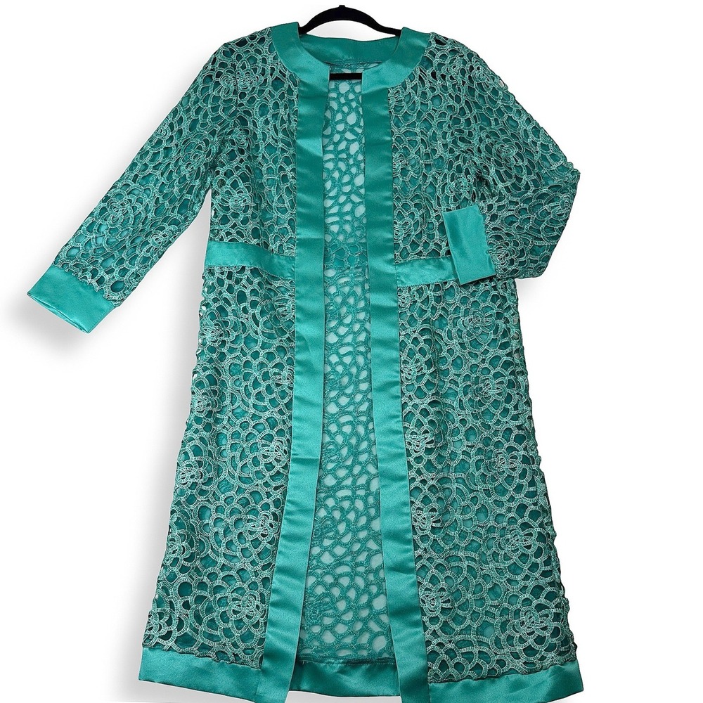 Crochet Lace Open Front‎ Duster Evening Cocktail Coat